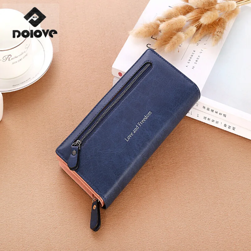 Кошелек DOLOV Женский длинный студенческий маленький необычный ретро на молнии