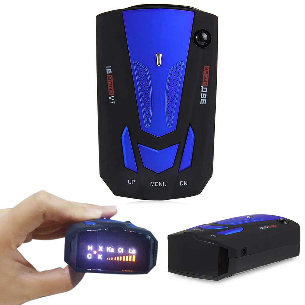 

2021 Anti Radar Car Detector Laser Radar Detection Russian V7 Speed Voice Alert Warning 16 LED Display Three Color to Choose