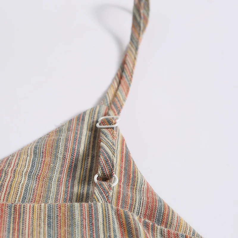 Женское платье без рукавов повседневное свободное в полоску с v образным вырезом