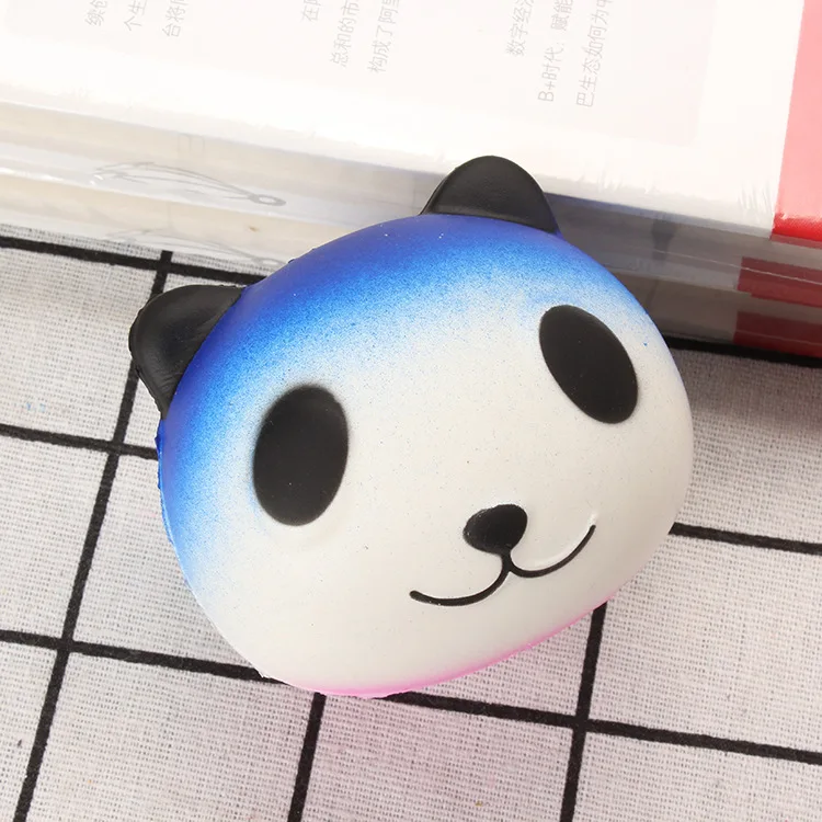 Kawaii Jumbo Squishy Galaxy панда голова лицо мягкий медленно Восстанавливающий форму кулон