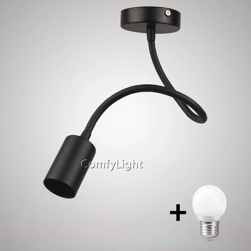 Ceiling Black Bulb Промышленный светодиодный прожектор для трека Регулируемый трек-бар глобус E27 комплект для трека потолочный рельсовый светильник Точечный магазин одежды hanglamp - Испускаемый цвет: Ceiling Black Bulb