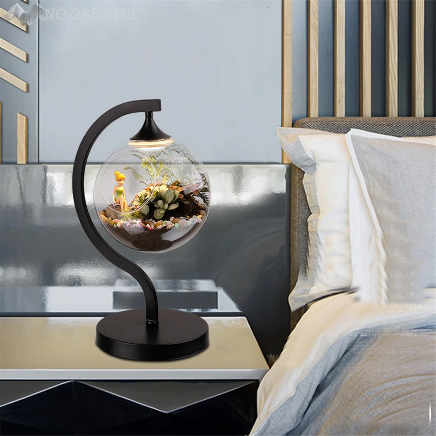 Настольная лампа светодиодная стеклянная ночник для дома гостиной спальни 2017|led