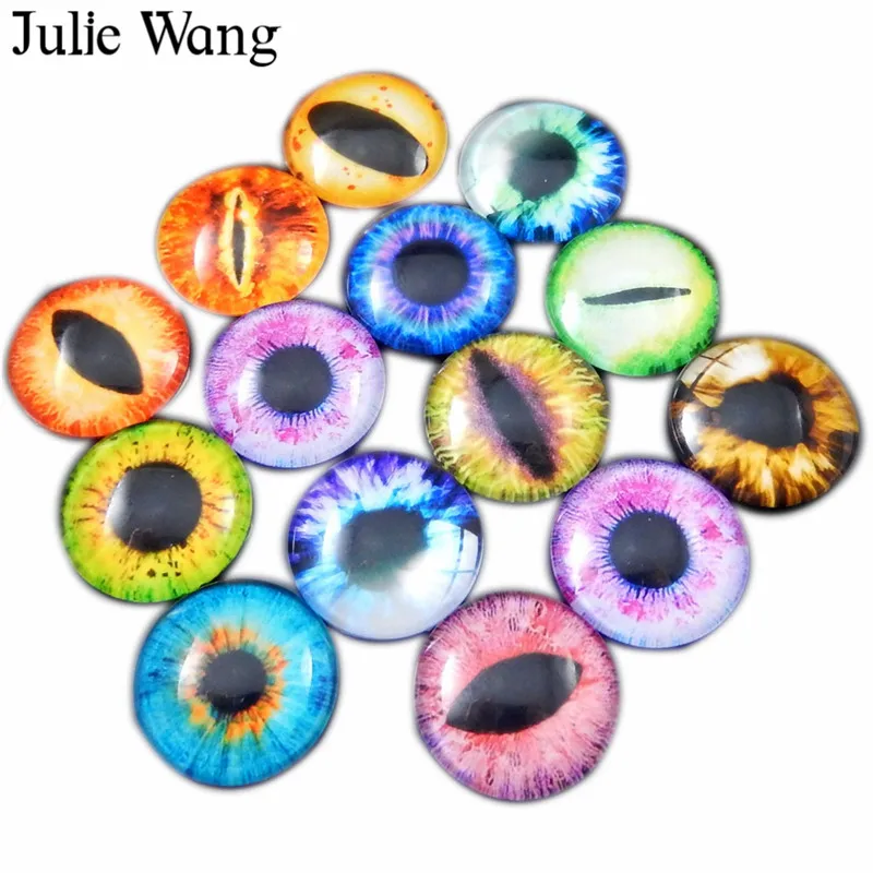 Стеклянные кабошоны Julie Wang круглые с глазами дракона ящерицы лягушки для