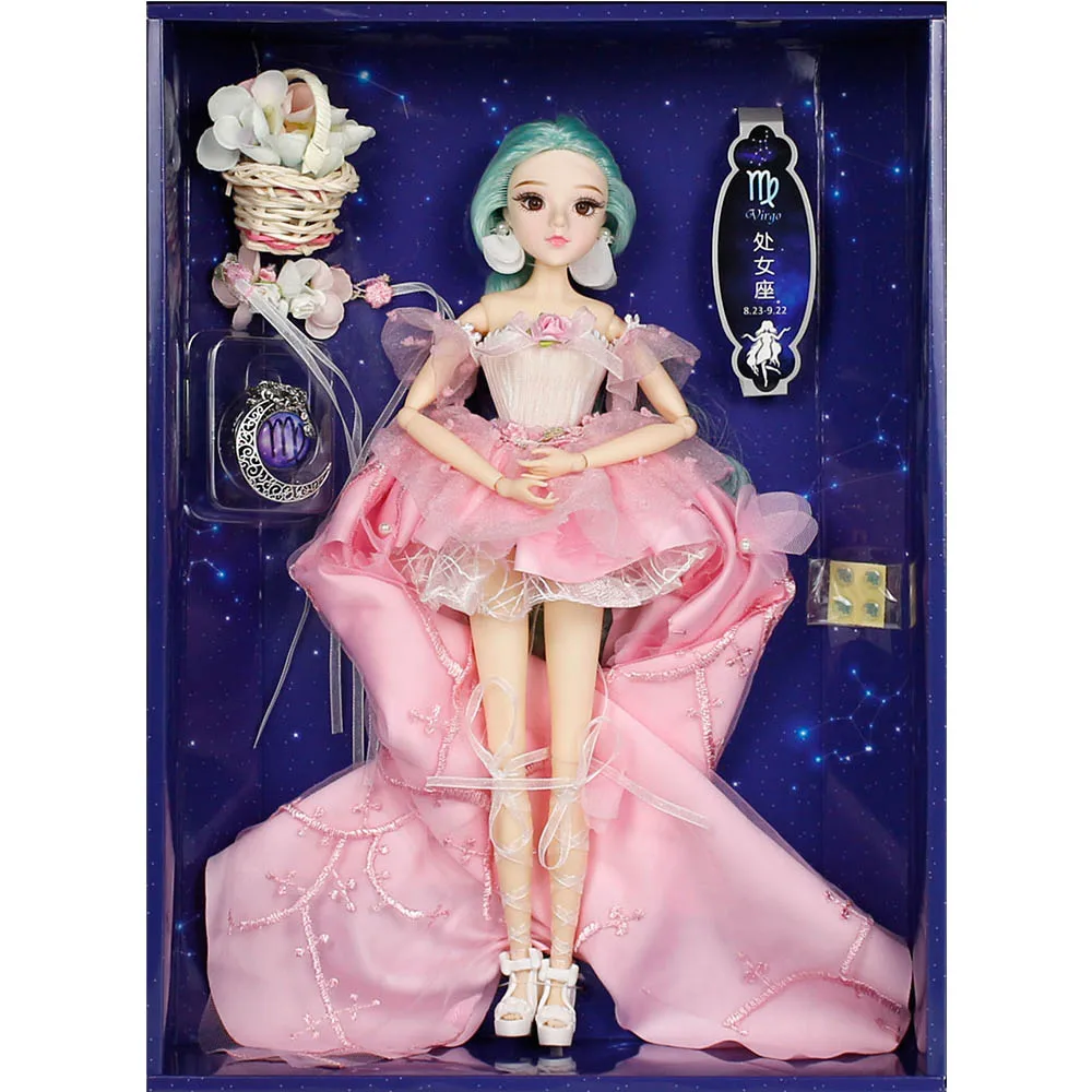 Virgo BJD кукла MMGirl 12 созвездий серии 14 шарнирное тело 30 см костюм куклы и кукла стенд 1/6 девочка кукла игрушка подарок - Цвет: Virgo