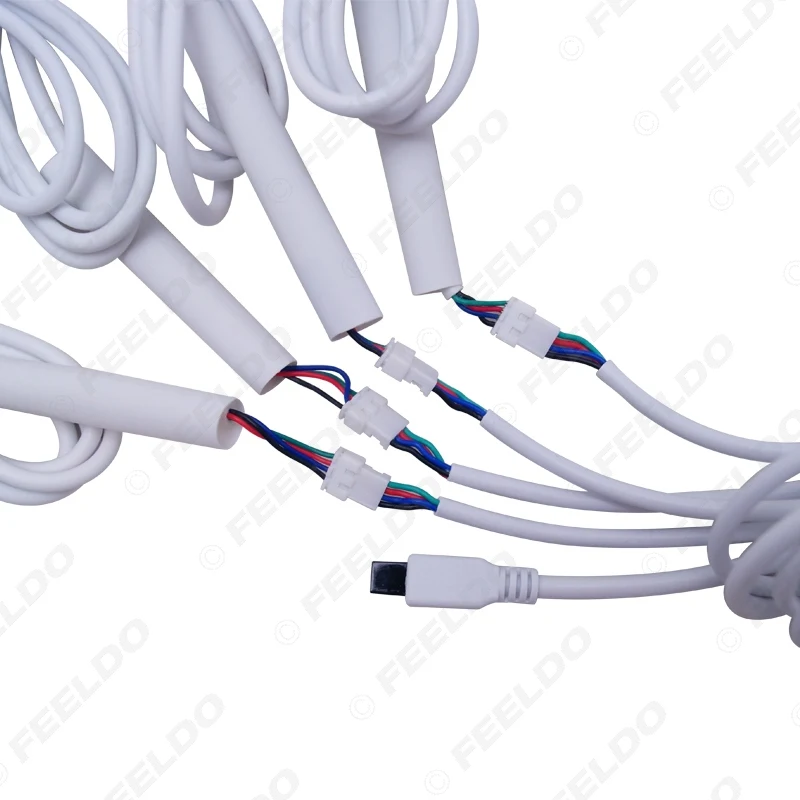 FEELDO 4 шт./компл. автомобиль RGB 5050SMD вспышка LED Ангельские Глазки Halo кольца