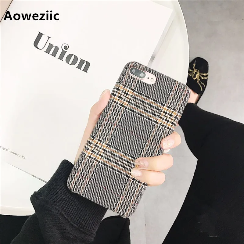 Aoweziic осенне зимний клетчатый темперамент для iphone7 8 X XS MAX XR Чехол мобильного