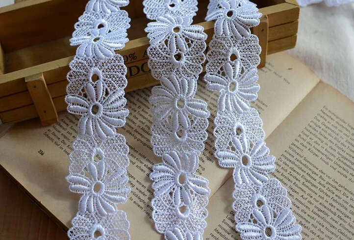 3 метра в партии фотоблестящая кружевная ткань полиэстер ширина 11 см Цветочная