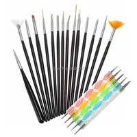 20pcsset nail brushes design set dotting painting drawing nail art nail tools polish brush pen f1113