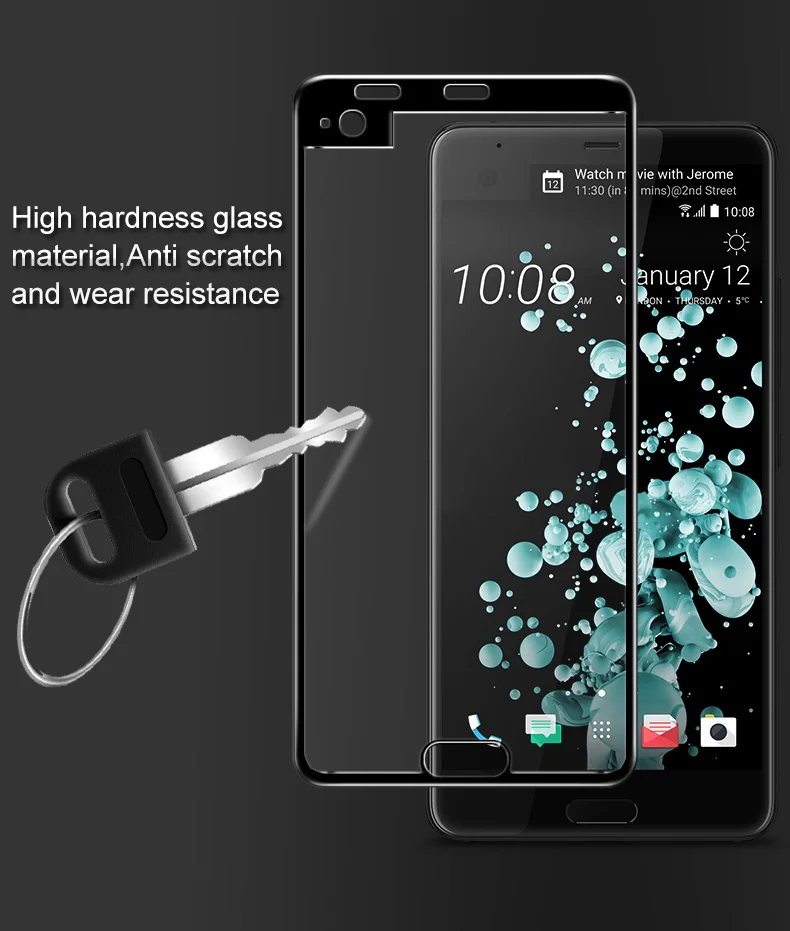 IMAK Для htc U Ultra закаленное Стекло для htc U Ultra Стекло полностью покрывает полностью наклеиваемая поверхность Экран протектор для htc Ocean Note