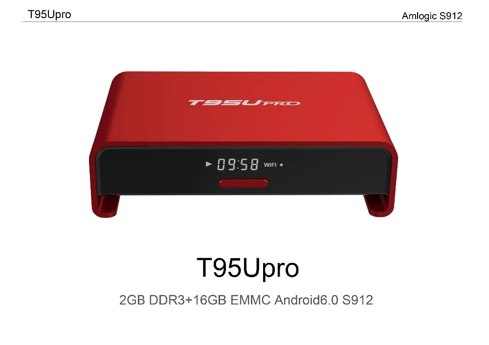 1 шт. T95U PRO Android 7,1 Smart ТВ Box Amlogic S912 Octa core ARM 2 ГБ/16 ГБ двухполосный Wi-Fi KD VP9 H.265 UHD, чем X96 H96