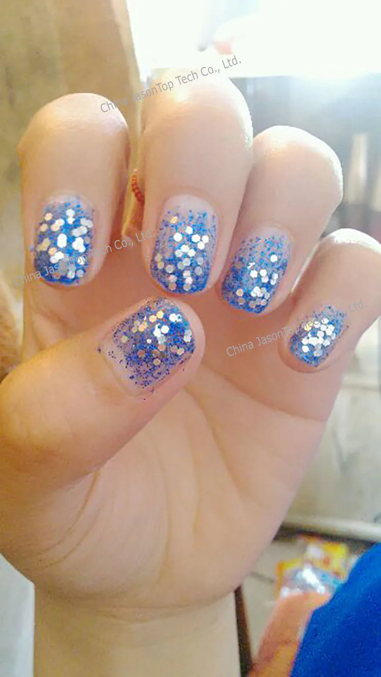 Лазерный порошок для ногтей шестигранный блестящий украшение полоски из ПВХ