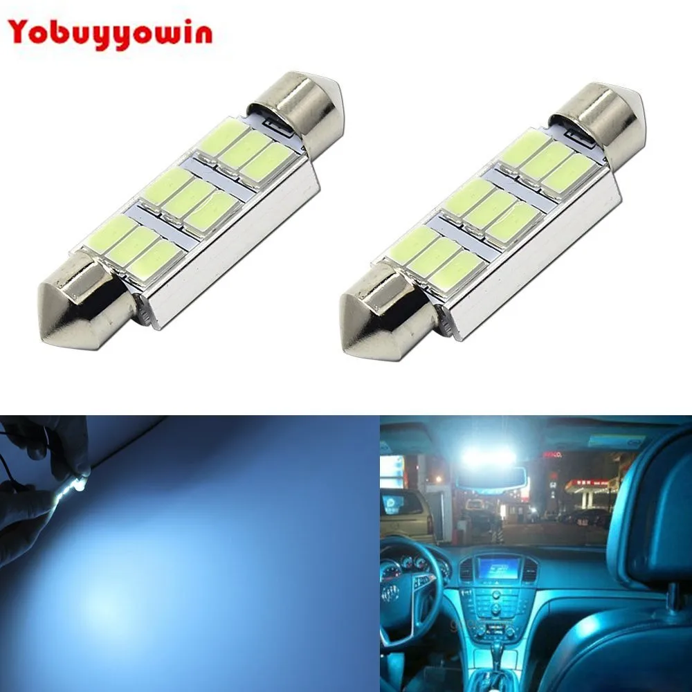 

4 шт./лот светло-голубой 42 мм (1,72 дюйма) 5730 240 люмен 9-SMD 12SMD 12 в гирлянда купольная лампа светодиодный ные лампы 211-2 212-2 569 578