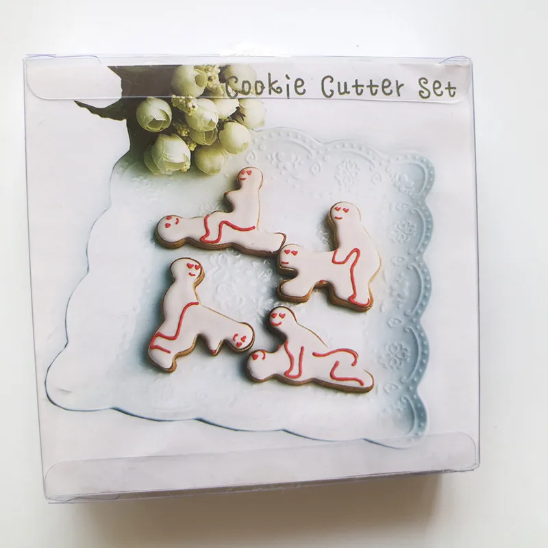 4 шт./компл. 3D резак для печенья форма Сексуальная осанка Нержавеющая Сталь Штамп