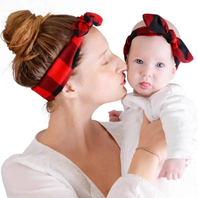 2 шт./компл. подходящие повязки на голову подарок для мамы и детей Эластичный Бант