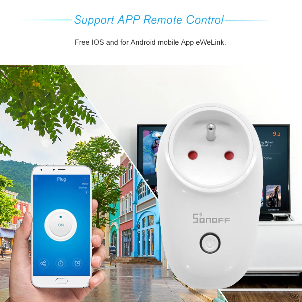 Умная Беспроводная розетка SONOFF S26 ITEAD с Wi Fi зарядный адаптер дистанционным