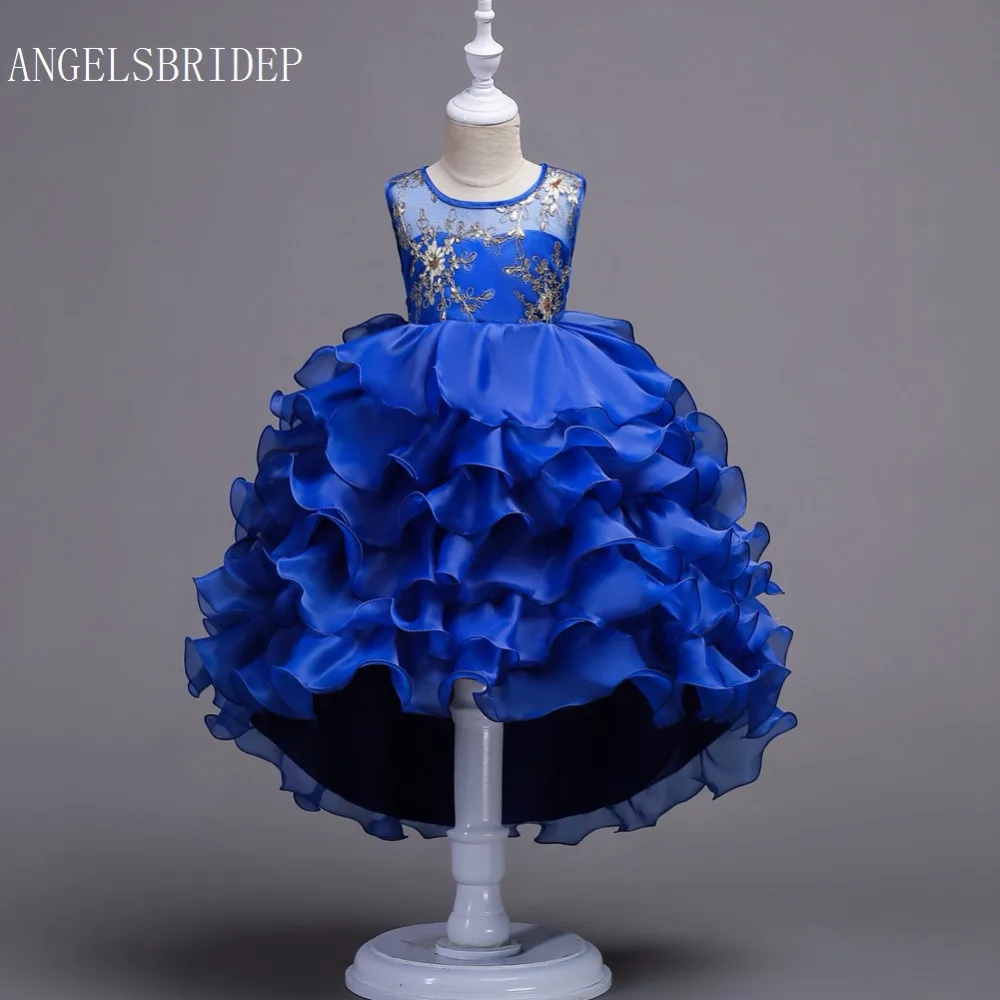 ANGELSBRIDEP бальное платье для девочек с высоким и низким цветочным принтом платья из