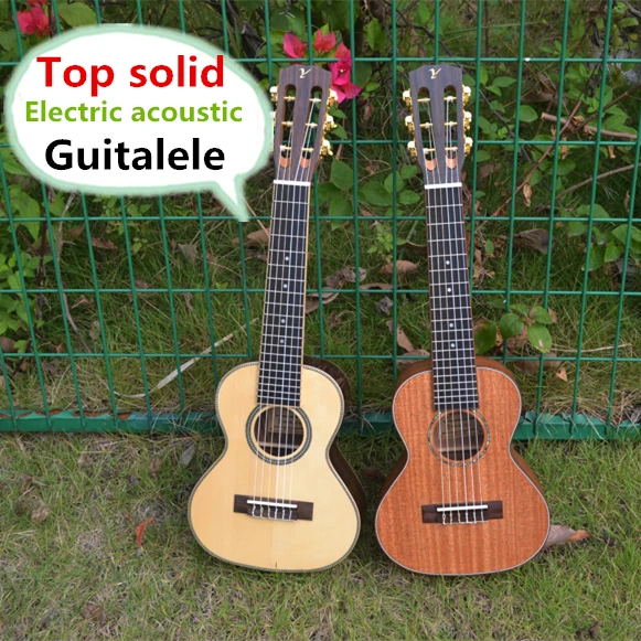 Guitaliele топовая акустическая электрическая мини гитара 28 дюймов 6 стрингулеле