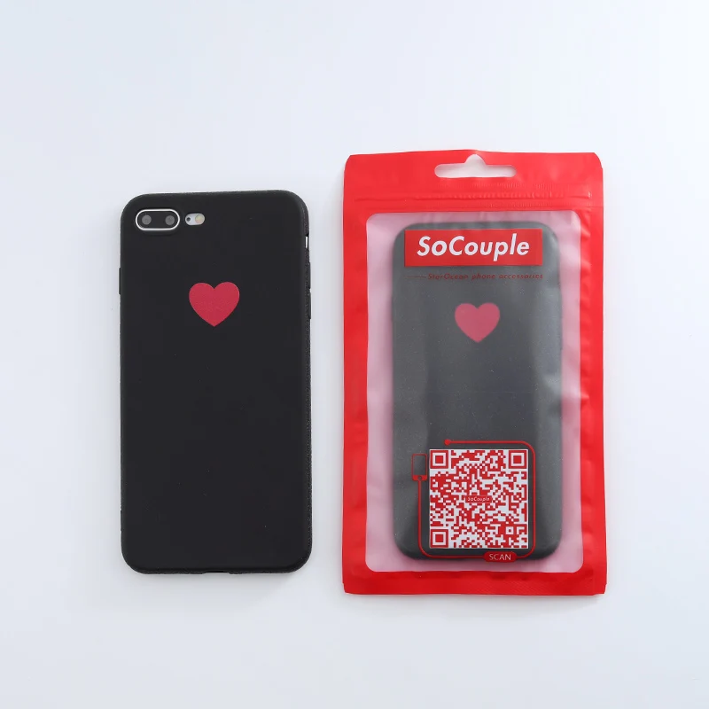 SoCouple Cute Candy Color Soft Silicone Phone Case For iphone 7 7plus Cartoon Love Heart Cover 6 6s 6/8plus |