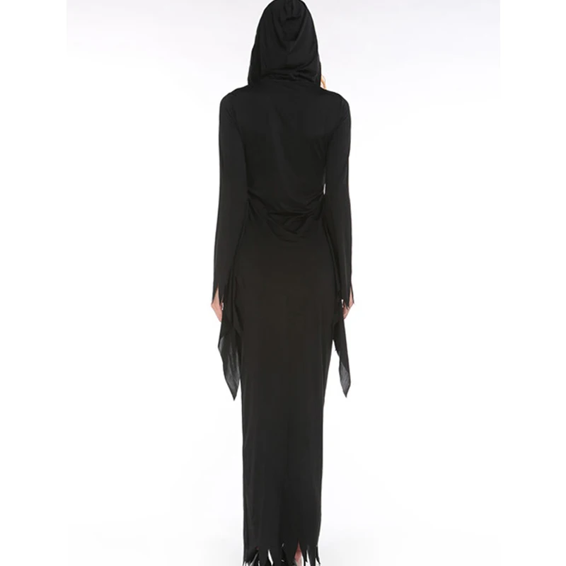 Новый стиль женский 2018 костюм для взрослых демон Хэллоуина черный длинный рукав