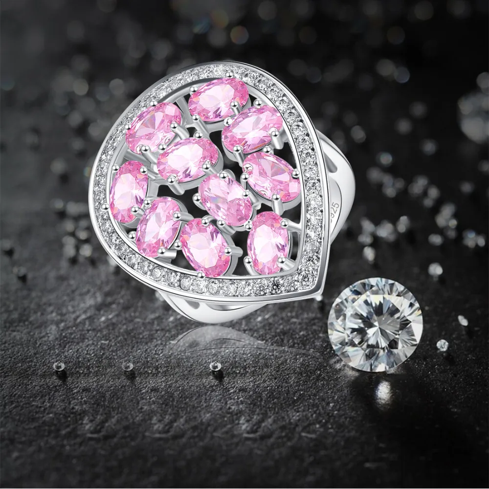 Jrose обручальные юбилейные серебряные кольца с розовым цирконием AAA Аутентичные CZ