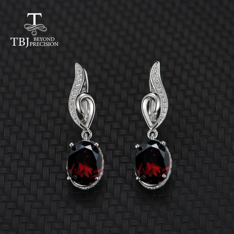 TBJ 2019new style Серьги из натурального граната драгоценный камень 925 пробы серебро