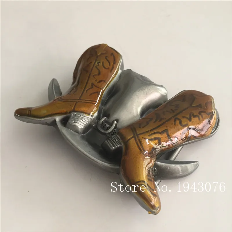 Розничная торговля стандартная пряжка с 3D ботинками 80*58 мм металлическая для