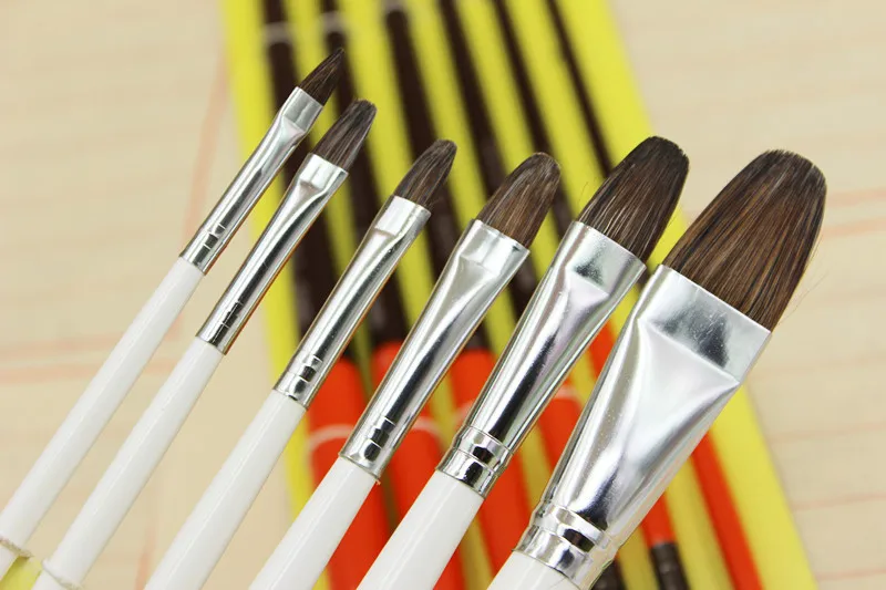 Кисть для рисования маслом красно белая 6 шт./компл.|brush art|oil painting brushpainting brush |