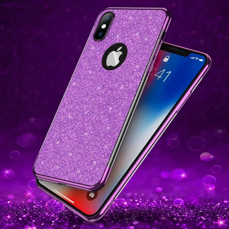 NOWAL Покрытие рамка чехол для телефона iPhone 6 6s Plus Bling Flash порошок бумага силиконовый