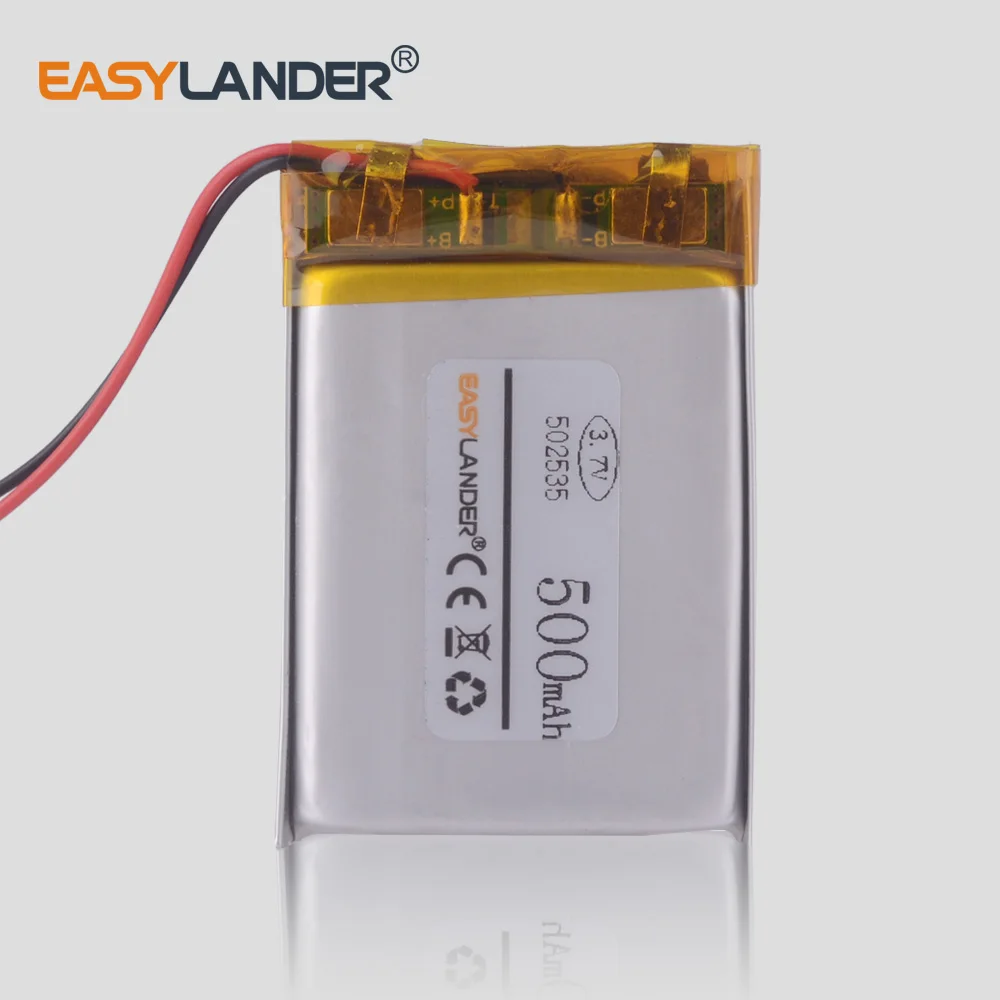 3 7 V 500mAh 502535 литий полимерная батарея фитнес часы рекордер плеер dvr инспектор Samum WOR