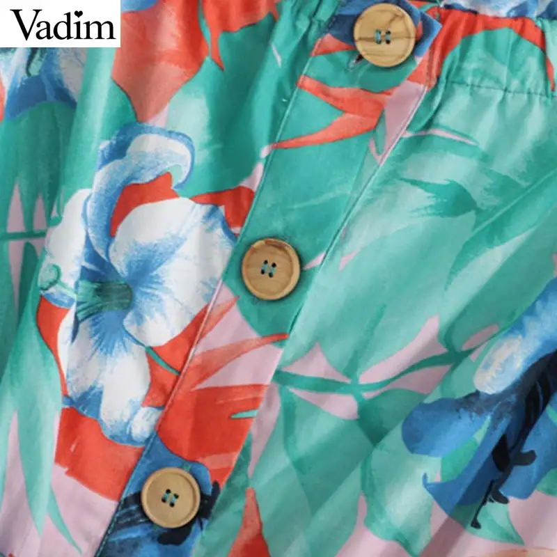 Vadim женское платье миди с цветочным принтом и бантом поясом вырезом пышными