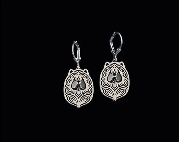 Уникальный ручной работы полые чау серьги с собаками любителей животных подарки