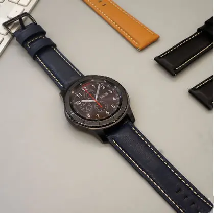 Ремешок кожаный для Samsung Galaxy Watch 46 мм Gear S3 22 классический браслет наручных часов