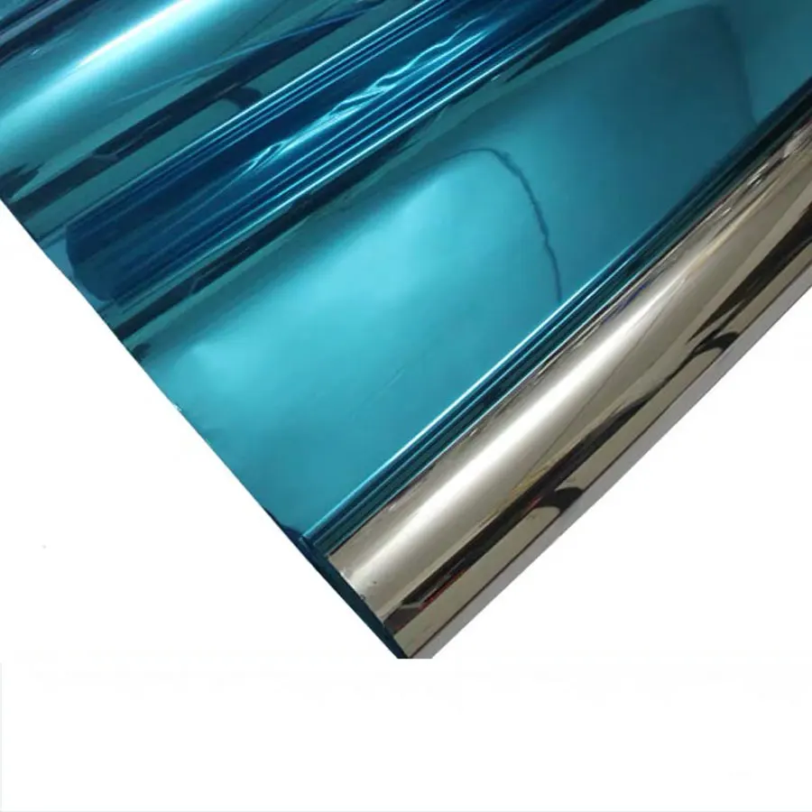 Blue 60 x 100cm Серебряное Солнечное Зеркало декоративная виниловая пленка односторонняя пленка для окна непрозрачная наклейка Оттенок анти-УФ отражающая домашний офисный Декор «здания» - Цвет: Blue 60 x 100cm
