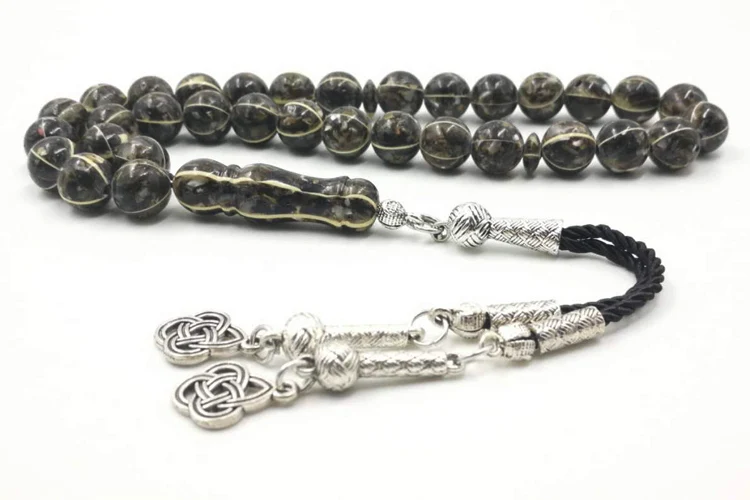 Tasbih черная раковина мужской мусульманский высококачественный четки Рамадан мусульманский молитвенный Браслет 33 теспих ислам мужской ювелирный браслет