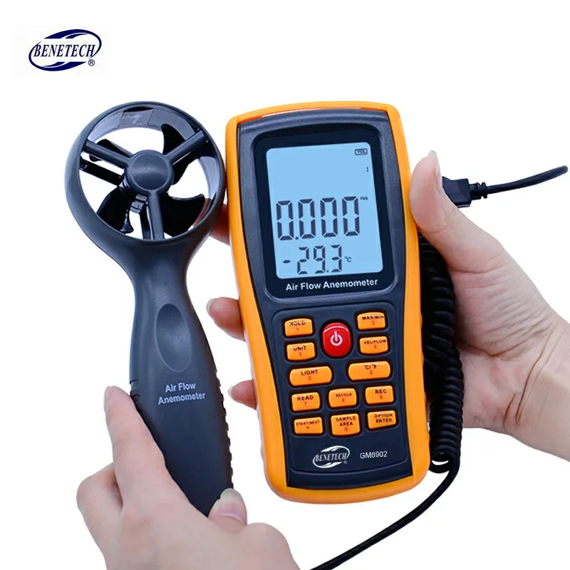 BENETECH GM8902 0-45 м/с цифровой анемометр измеритель скорости ветра объем воздуха Температура окружающей среды тестер с USB интерфейсом