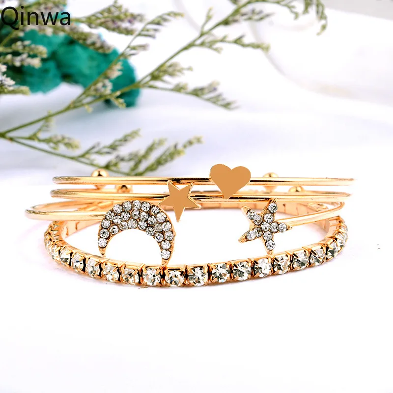 2019 новые женские браслеты 4 шт./компл. богемные пентаграммы персиковые сердечки