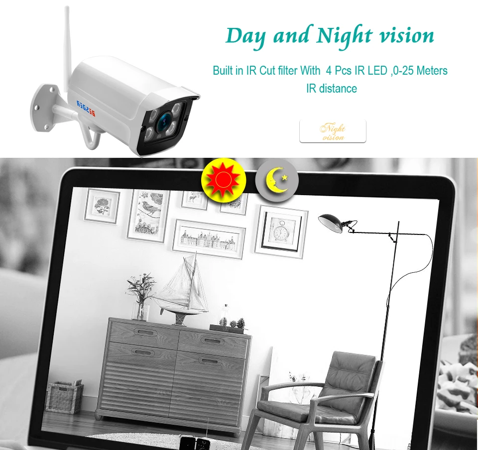 BESDER Wifi наружная IP камера 1080P 720PAudio запись металлическая Водонепроницаемая 2.0MP