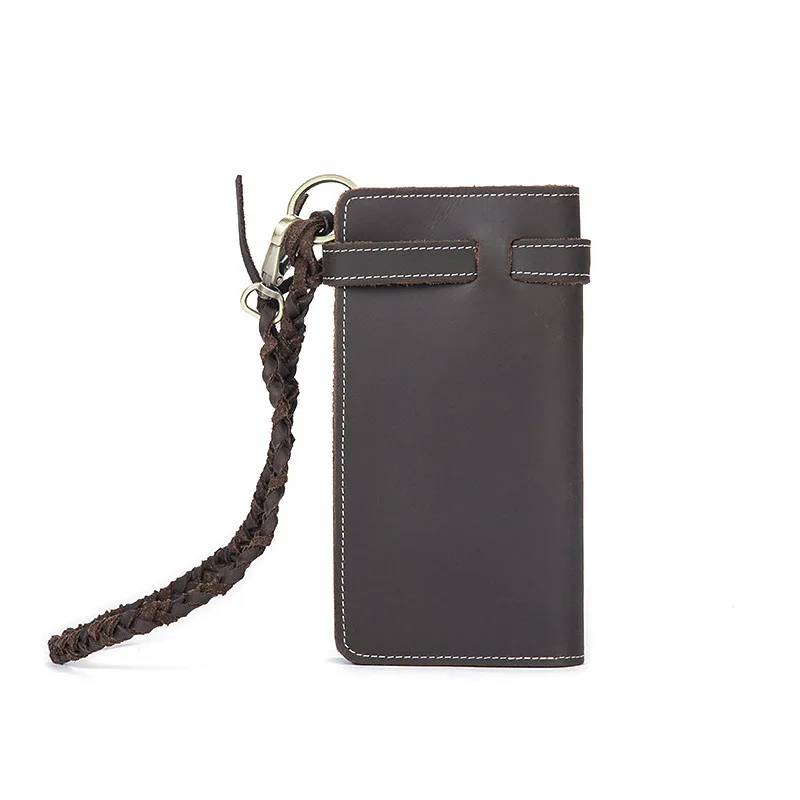 Длинные мужские кошельки из натуральной кожи Crazy Horse ручной работы винтажный