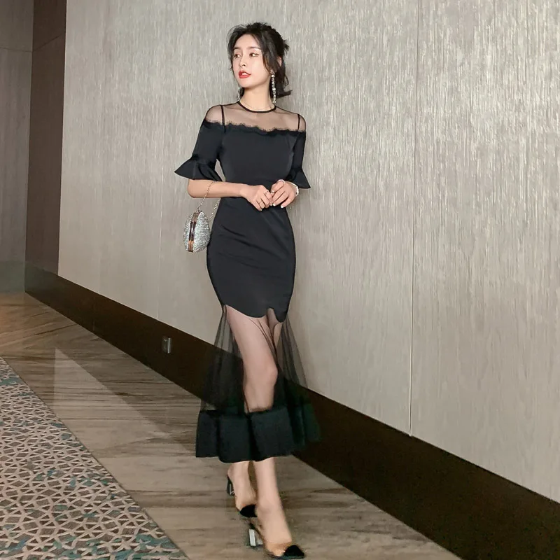 Офисное женское Бандажное сексуальное вечернее платье с коротким рукавом и