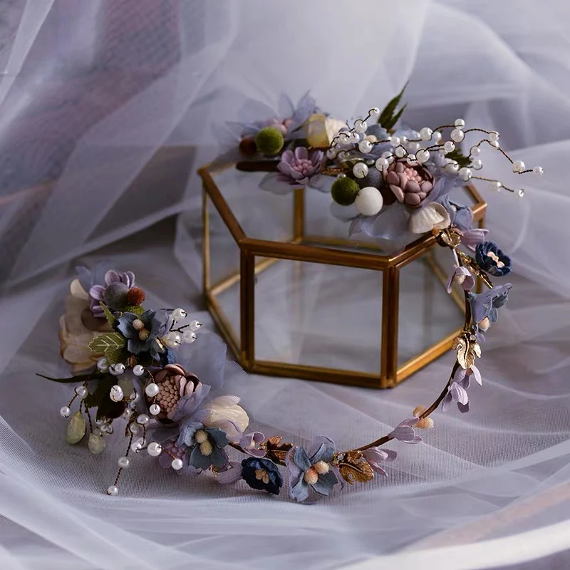 Повязки На Голову Стразы ручной работы в Корейском стиле для невесты мягкие