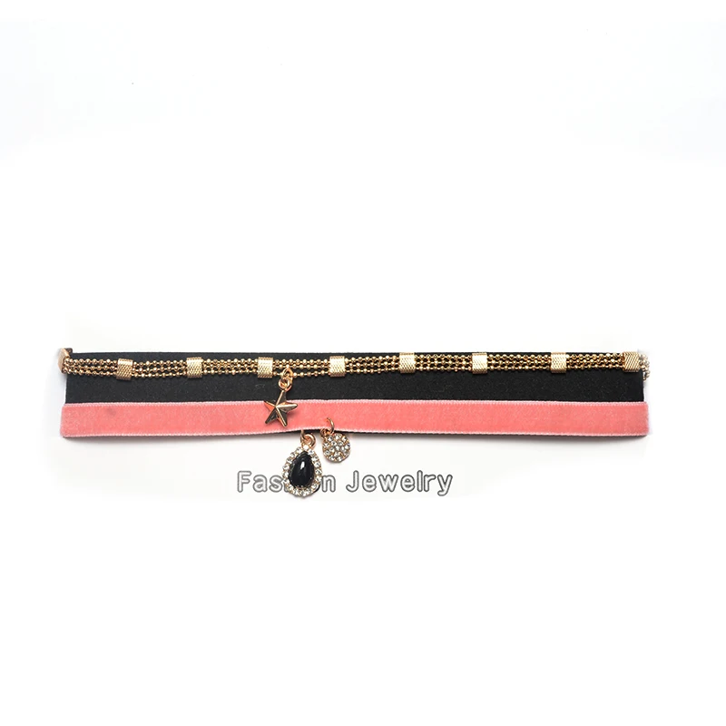 Ojshang New 2016 Three Rope Chain Fashion Collar Necklaces &amp Pendants Gem Choker Statement Necklace Maxi Jewelry Free Shipping |