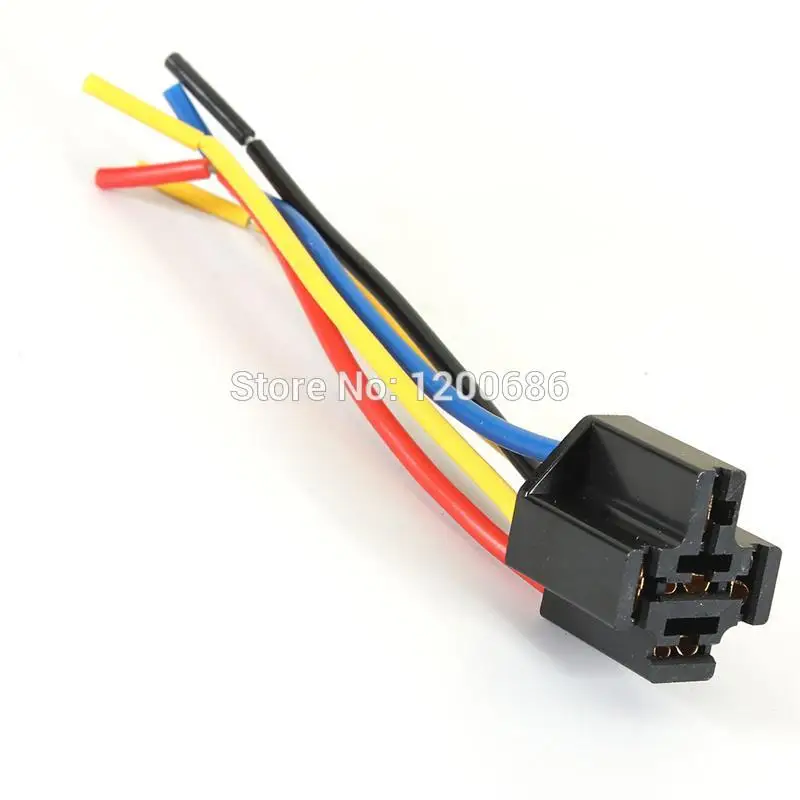 

5 Pin Wires Cable Relay Socket Harness Connector DC 12V for Car Auto