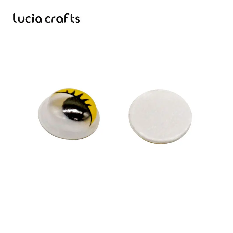 Lucia crafts 50 шт. 10 мм с ресницами Googly Wiggly Eyes самоклеящиеся пластиковые глаза скрапбук для кукольных игрушек аксессуары K0805