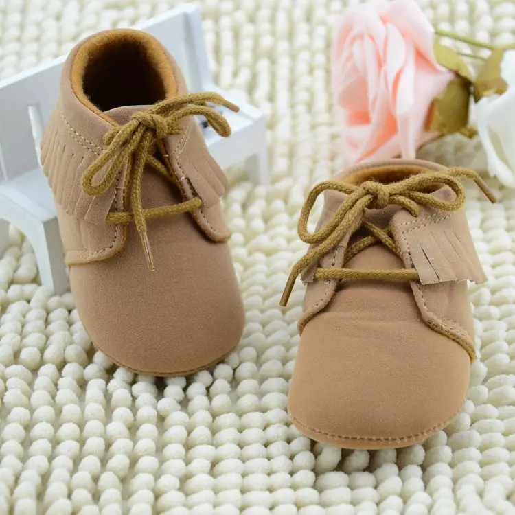 New First Walkers Solid Soft Sole Cotton Fabric Winter Crib Toddler Tassel Spring And Autumn Short Boots For Baby Shoes |