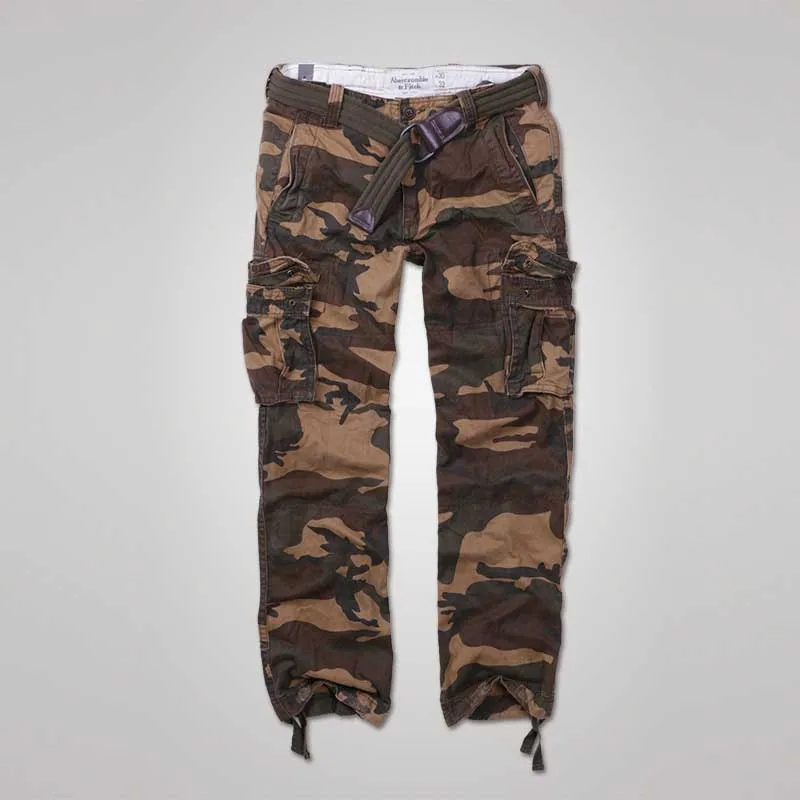 Yellow Camo Хлопковые брюки карго, мужские повседневные военные армейские брюки, камуфляжные брюки, прямые Свободные мешковатые тактические брюки, штаны для бега, мужская одежда - Color: Yellow Camo