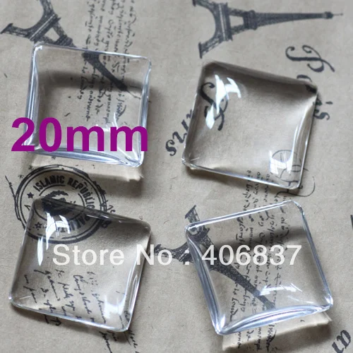 100 шт./лот хорошее качество 20 мм купольная квадратная прозрачная Лупа кабошон|lot