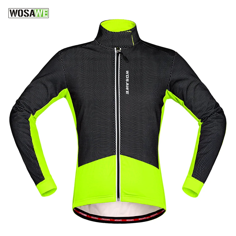 

WOSAWE Мужская зимняя Флисовая теплая велосипедная куртка, велосипедная ветрозащитная куртка для езды на велосипеде
