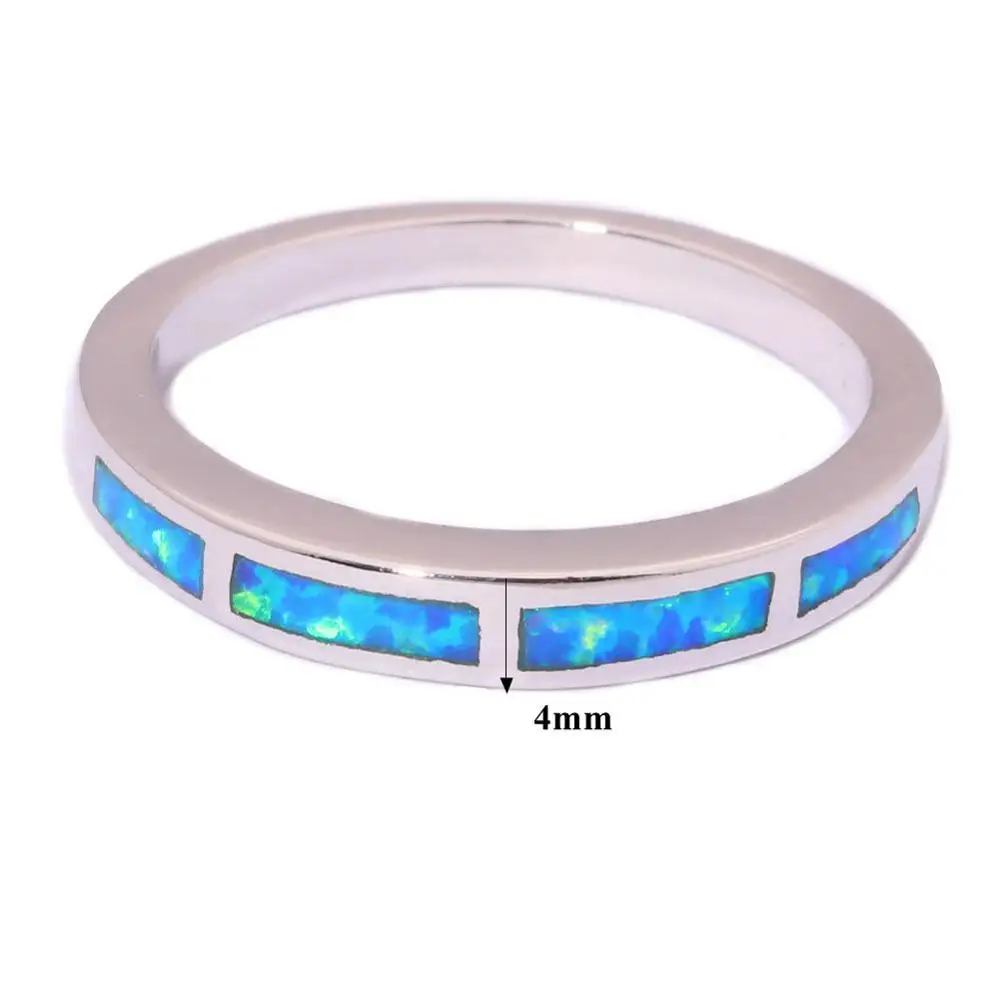 Cinily создан Синий огонь опал Посеребренная кольцо оптом и в розницу Модные