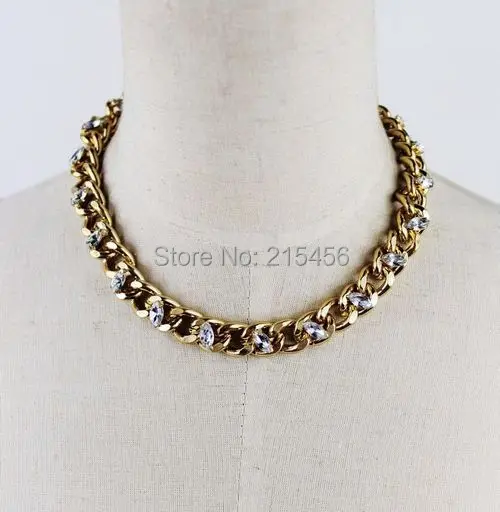 Узкая Золотая цепочка Модная дизайн ожерелья с бусинами и кристаллами - купить по