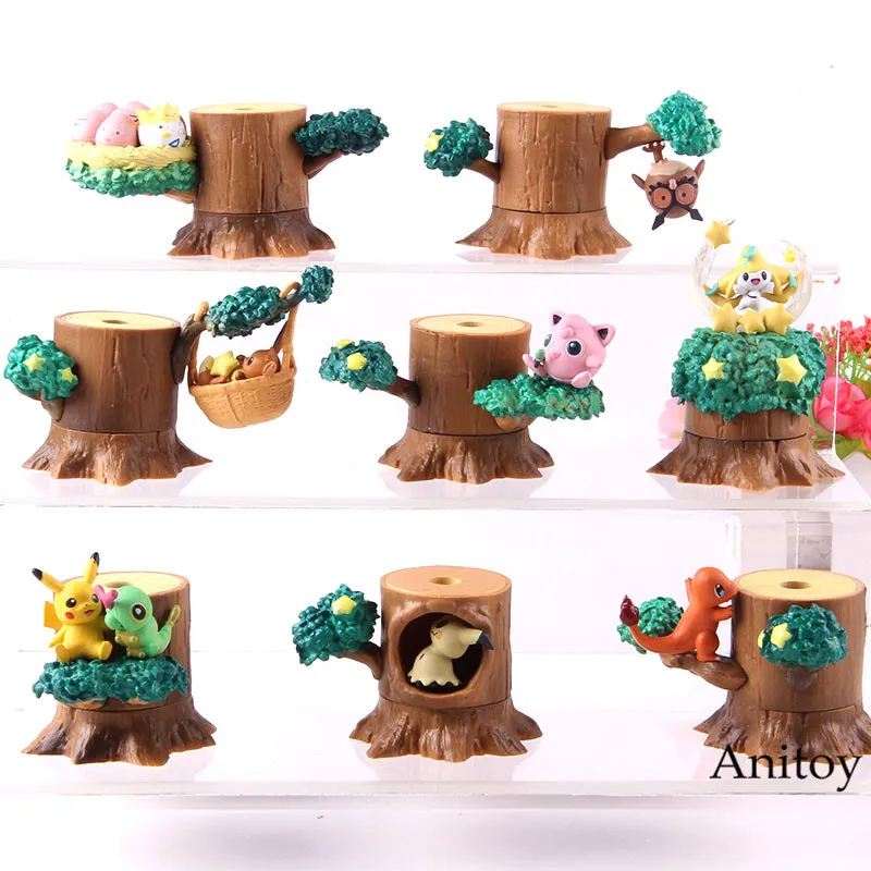 Фигурка Чаризард Eevee ПВХ Коллекционная модель игрушки деревянный ворс дерево пень 8 шт./компл